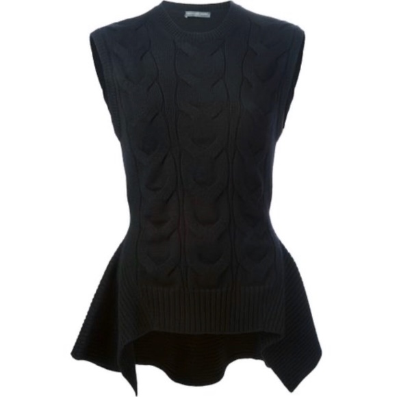 Alexander McQueen Sweaters - Alexander McQueen Cable Knit Peplum Top - sz M